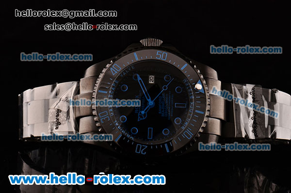 Rolex Sea-Dweller Bamford Asia 2813 Automatic PVD Case with PVD Strap Black Dial Blue Markers - Click Image to Close